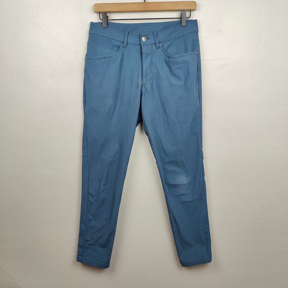 Lululemon ABC Pant Slim Mens 29 30"‎ Warpstreme Iron Blue Zip Fly Golf Technical - Picture 1 of 10